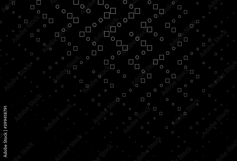 Dark Black vector backdrop with lines, rectangles.