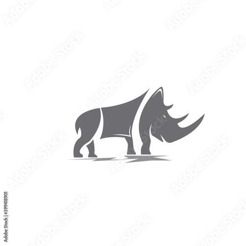 rhino logo illustration power symbol design vector