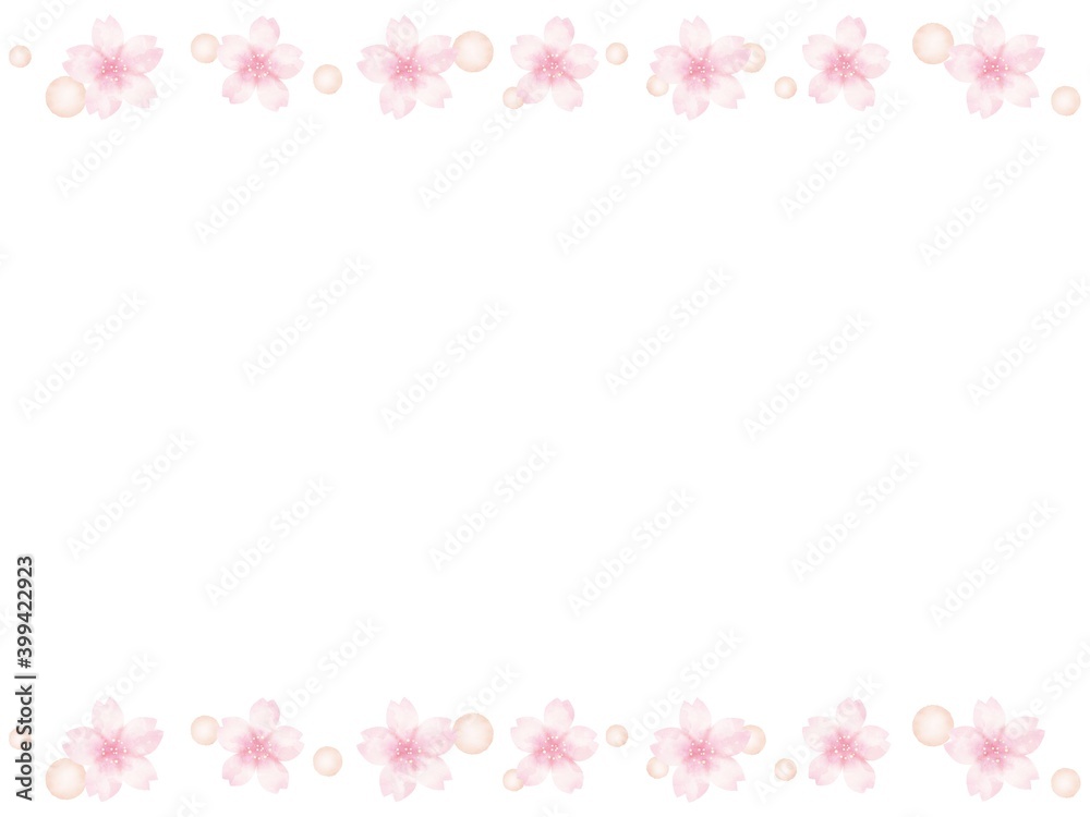 パステルカラーな桜と水玉のラインフレーム