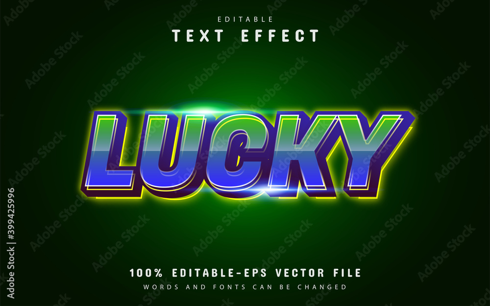 Lucky text effect with gradient