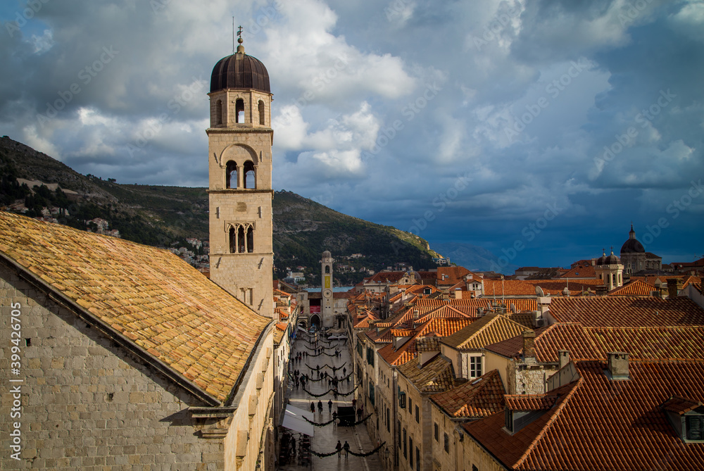 bell tower in Dubrovnik Croatia 