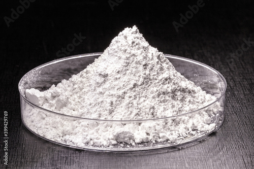 calcium chloride being prepared in the laboratory. It is a chemical substance of formula CaCO. photo