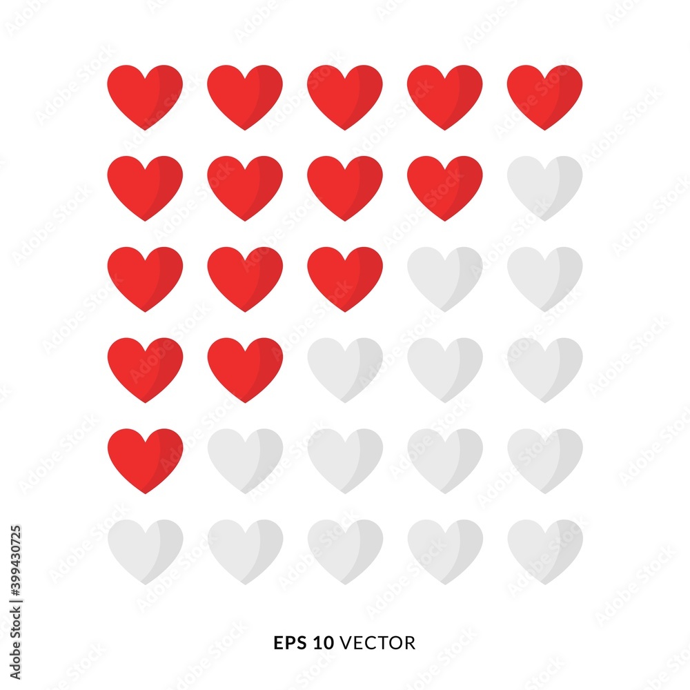 Set of Simple Heart Rating Illustration - EPS 10 Vector