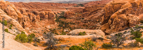 Fotografie, Tablou Elevated View of Fin Valley, Arches National Park, Utah, USA