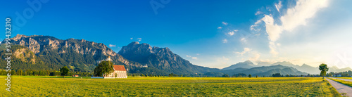 Sunny mountain panorama of Schwangau photo