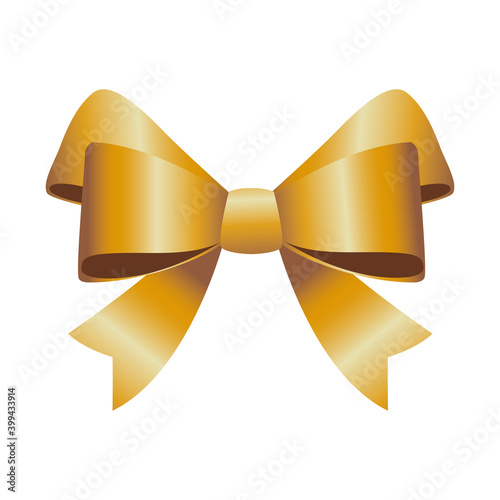 happy merry christmas golden bow ribbon icon