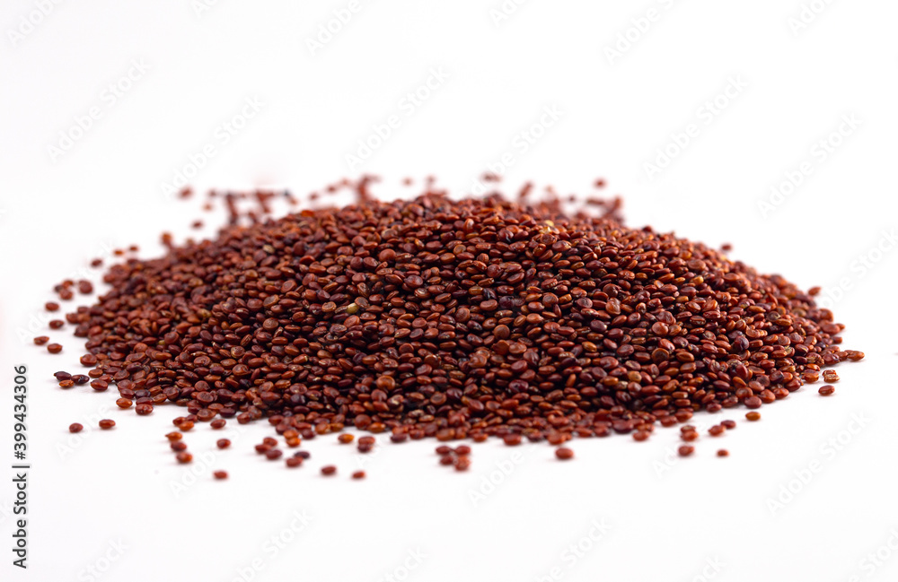 Pile of Red Quinoa Isolated on a White Background Pile of Red Quinoa Isolated on a White Background
