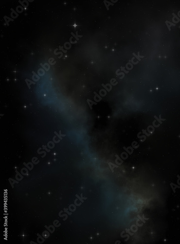 Star field in galaxy space with colorful nebula. Sci fi background of deep space. Ethereal wallpaper.