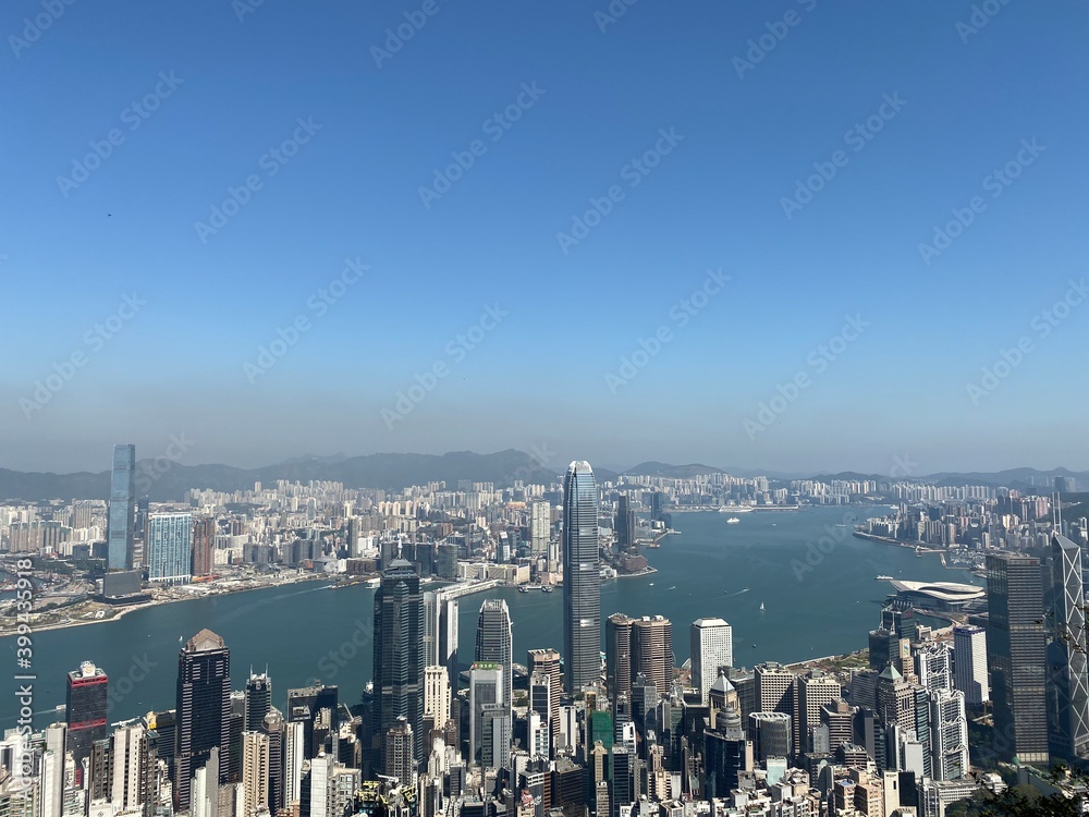 city skyline, Hong Kong