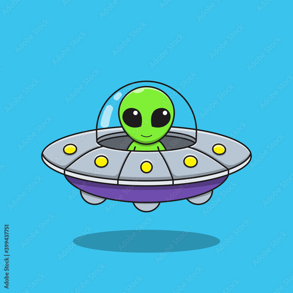 Illustration vector graphic of alien cartoon is driving a flying saucer Stock Vector | Adobe Stock Illustration vector graphic of alien cartoon is driving a flying saucer Stock Vector | Adobe Stock