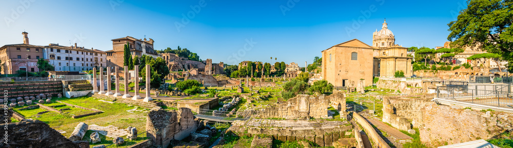 Roman Forum panorama. Rome ruins. Italy