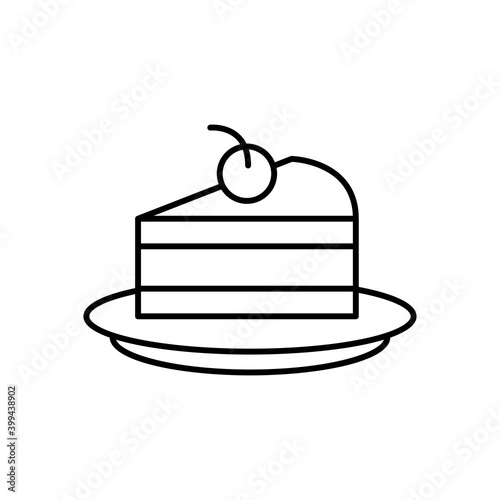 cake portion line style icon