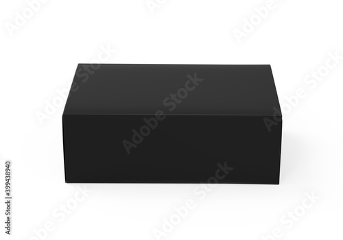 Wallpaper Mural Black blank cardboard package box mockup template on isolated white background, ready for design presentation, 3d illustration Torontodigital.ca