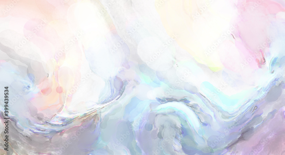 Modern brush strokes painting. Watercolor abstract painting with pastel colors. Soft color painted illustration of calming composition for poster, wall art, banner, card, book cover or packaging.