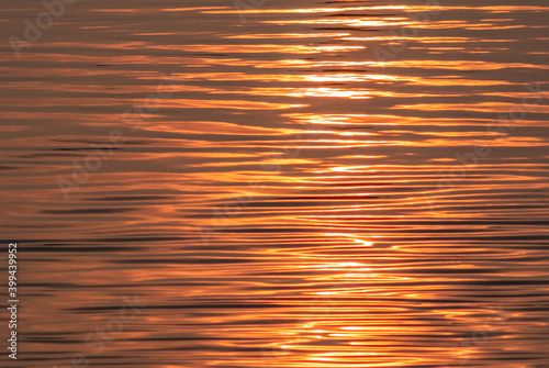 reflect of sunset light on water waves.