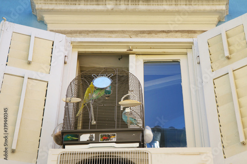 Window With A Birdcage In Izola, Slovenja photo