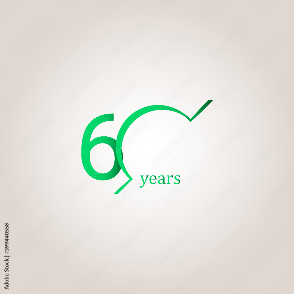 60 Years Anniversary Celebration Green Line Vector Template Design Illustration 60 Years Anniversary Celebration Green Line Vector Template Design Illustration