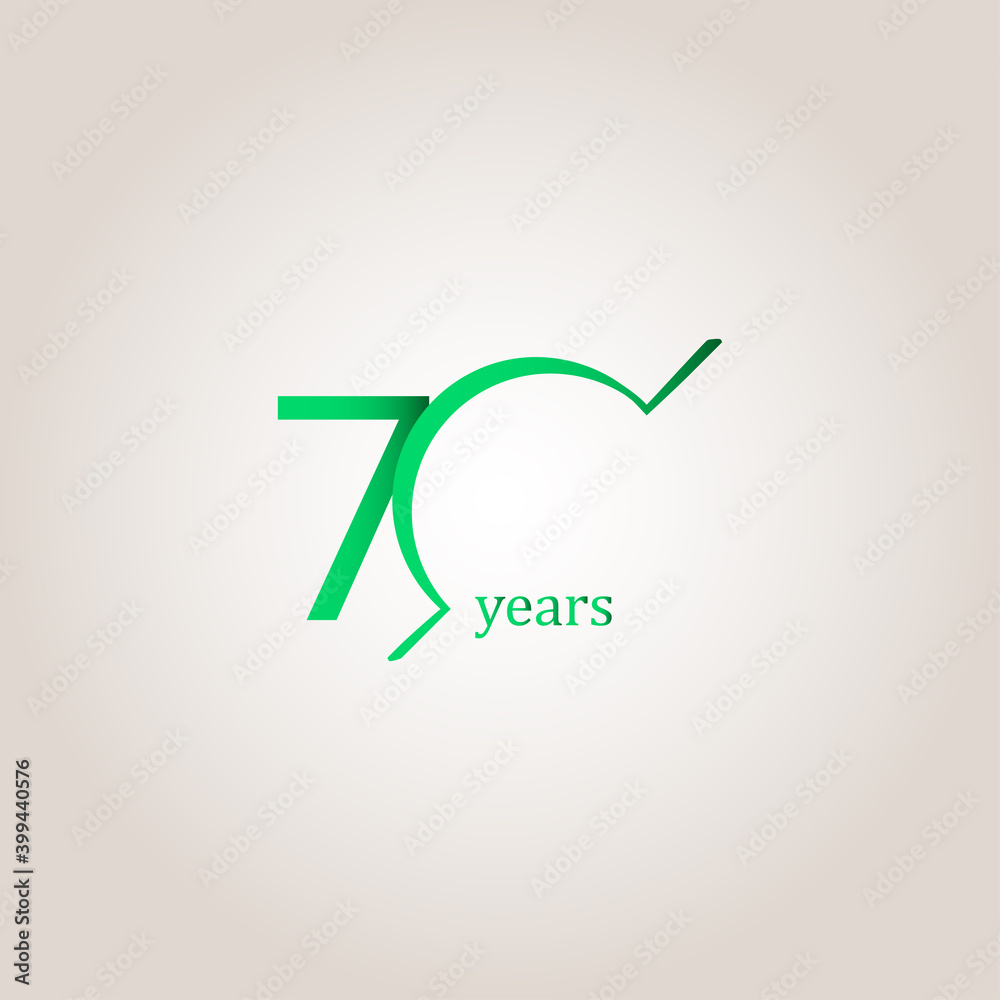 70 Years Anniversary Celebration Green Line Vector Template Design Illustration 70 Years Anniversary Celebration Green Line Vector Template Design Illustration