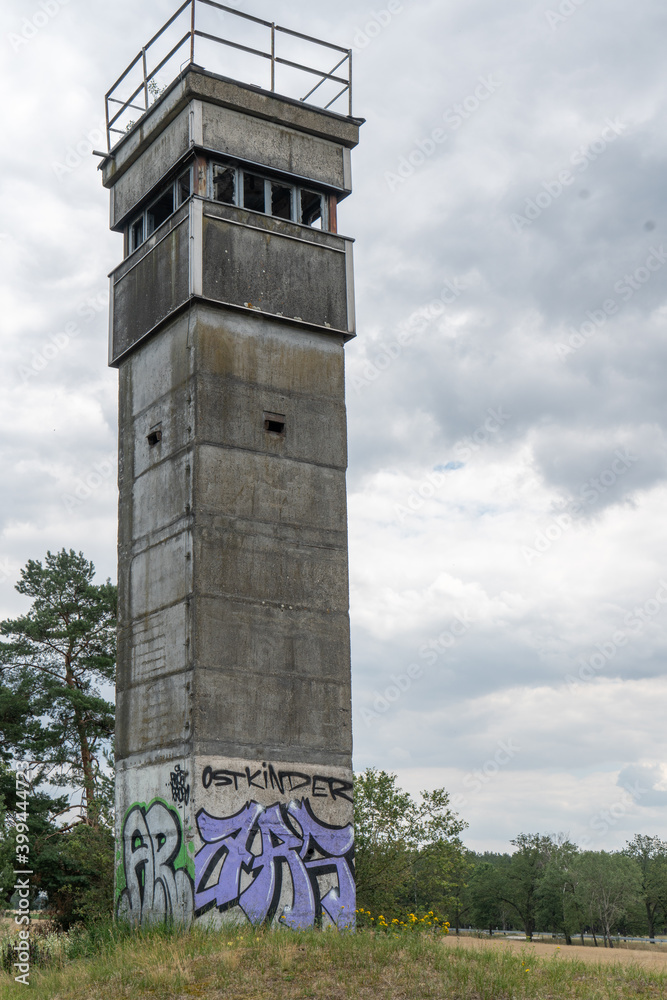 Watchtower on the former border of the GDR, Elbe
