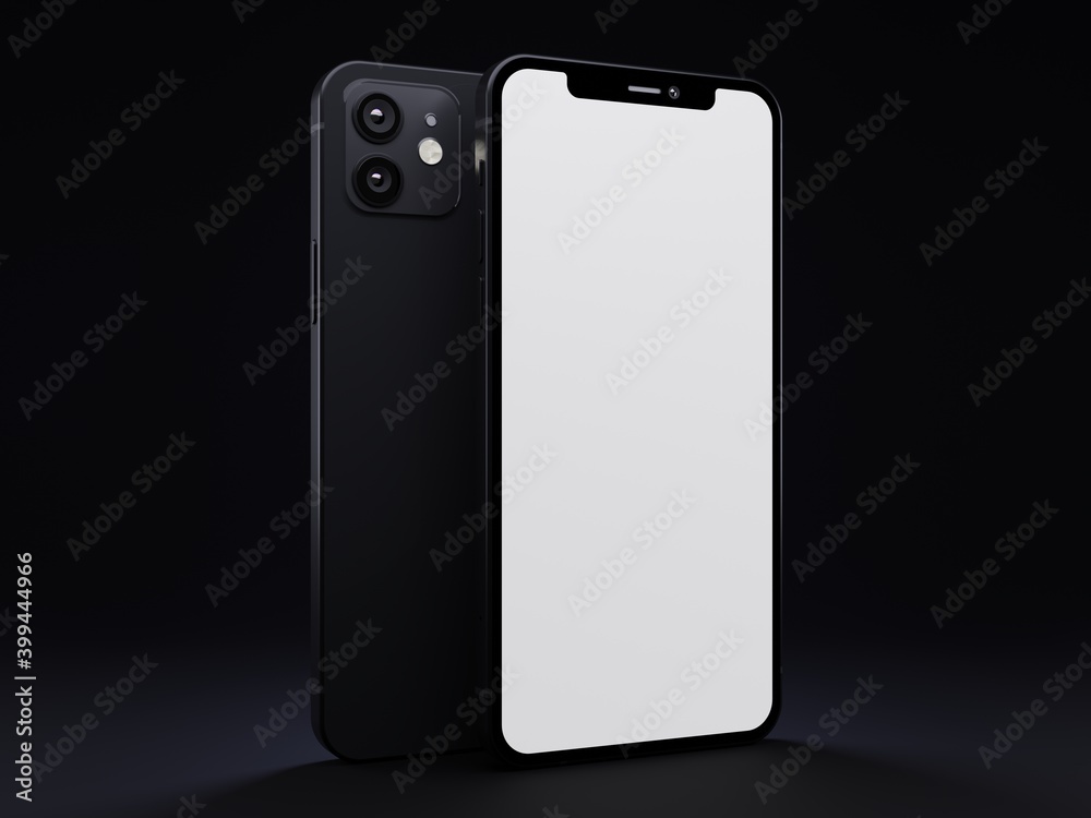 black smart phone with blank screen on dark gradient background black smart phone with blank screen on dark gradient background