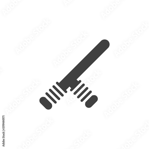 Police baton vector icon. filled flat sign for mobile concept and web design. Police tonfa glyph icon. Symbol, logo illustration. Vector graphics