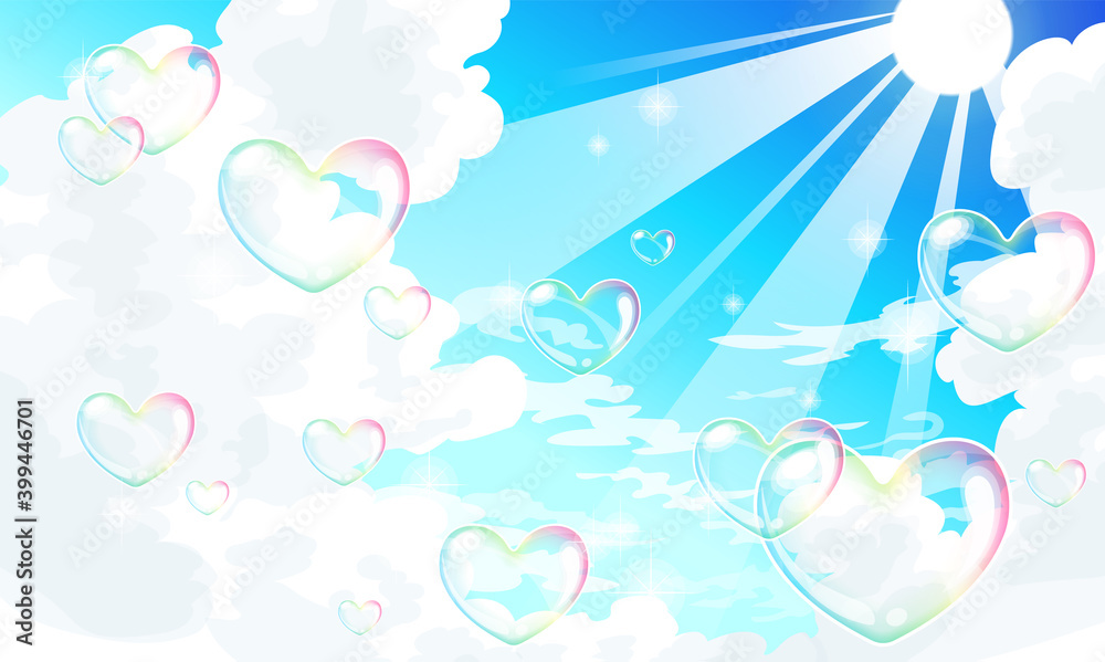 空 ハートのシャボン玉 空 ハートのシャボン玉