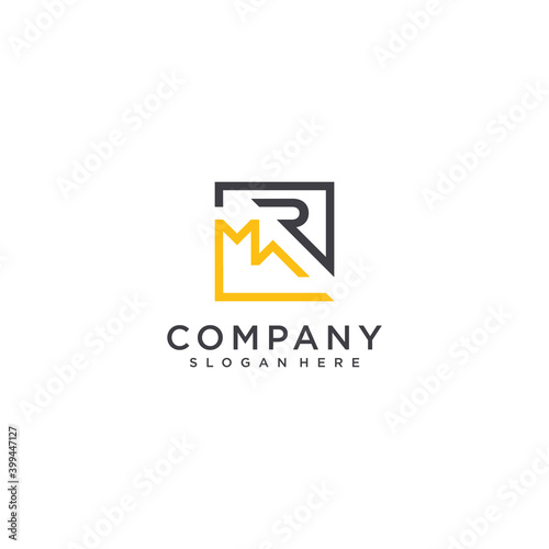 Letter m and r logo, with attractive shapes in bright premium colors Vector part 3