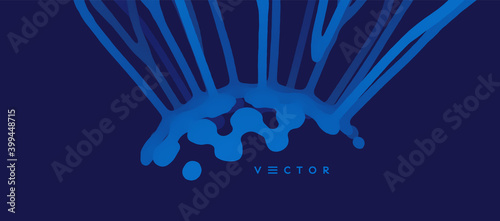 Abstract sphere with exploding rays. Nuclear power reaction. Paint splash. Cover design template. Vector illustration for advertising, marketing or presentation.