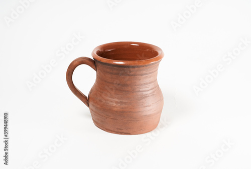 ceramic product with your own hands, made on a Potter's wheel, isolated on a white background