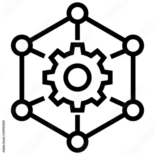 Icon of outsourcing in line design 