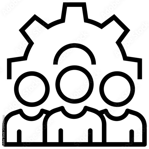 Icon of team management in line design 