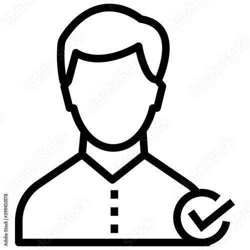 Icon of confirmed employee in line design 