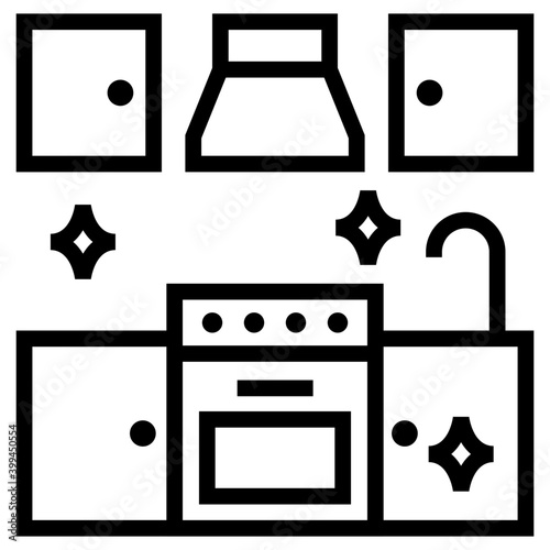 Icon of kitchen cleaning vector