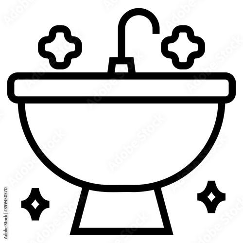 Clean washbasin vector in line design 