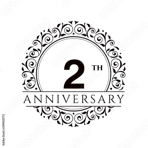 2 Year anniversary celebration vector template illustration