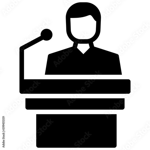 Public speaking vector in solid design 