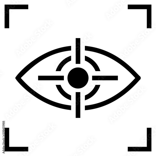 Iris biometric recognition glyph icon 
