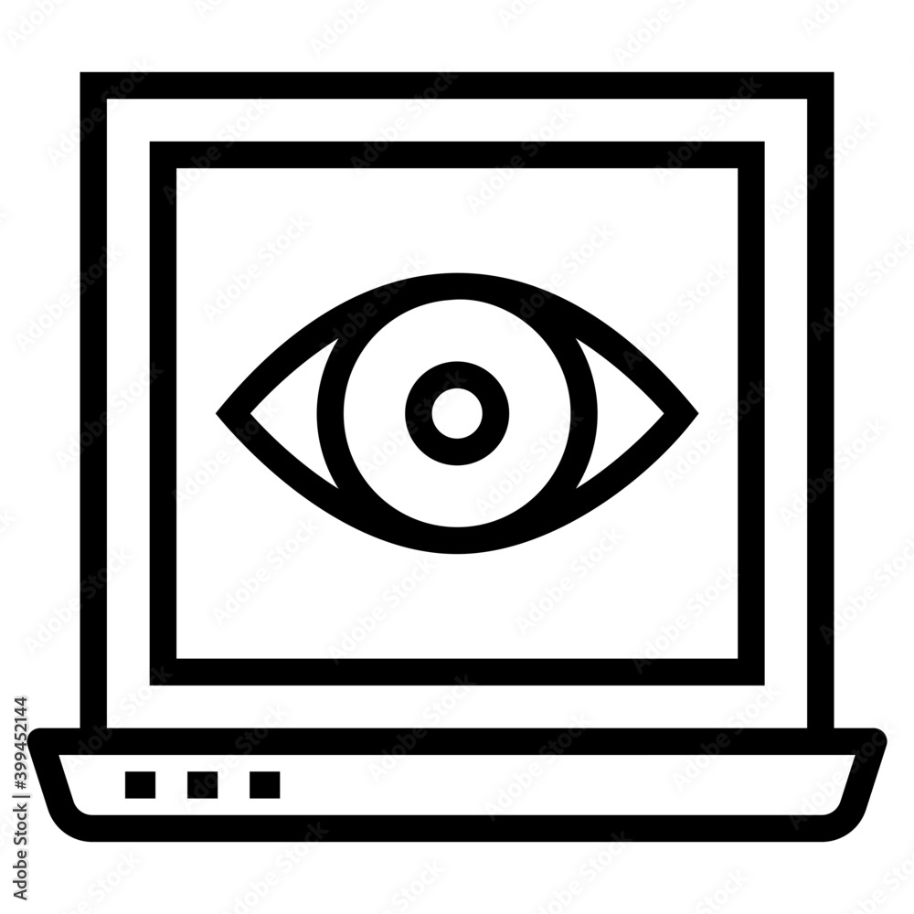 Web eye monitoring icon in line design Web eye monitoring icon in line design