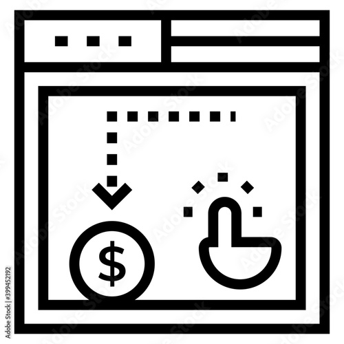 Pay per click icon in line design 