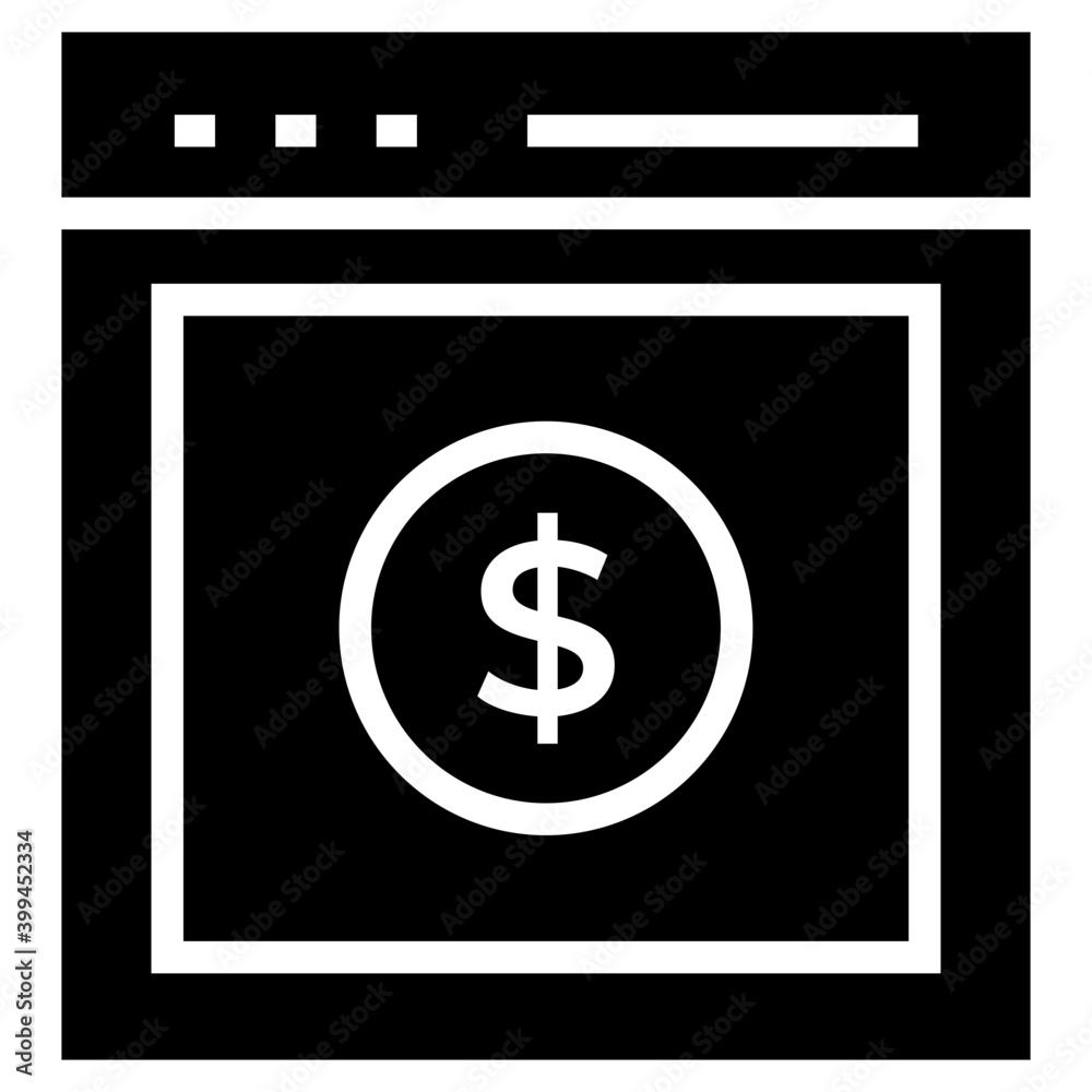 Financial website icon vector in glyph design Financial website icon vector in glyph design