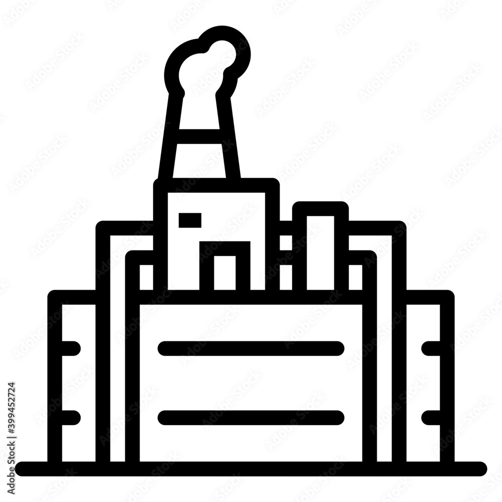 Geothermal energy plant line icon Geothermal energy plant line icon