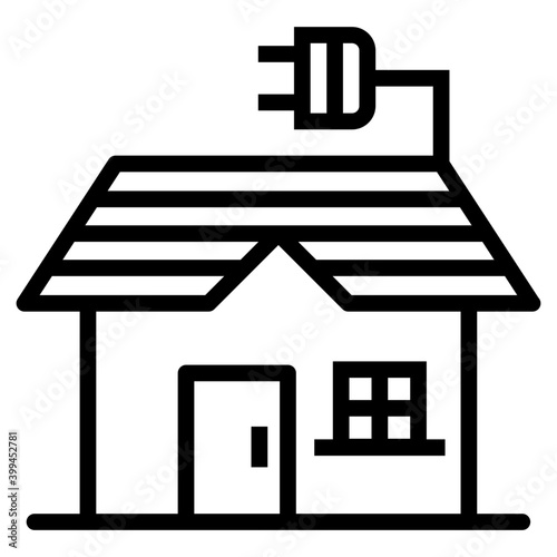 Energy house vector in line design 