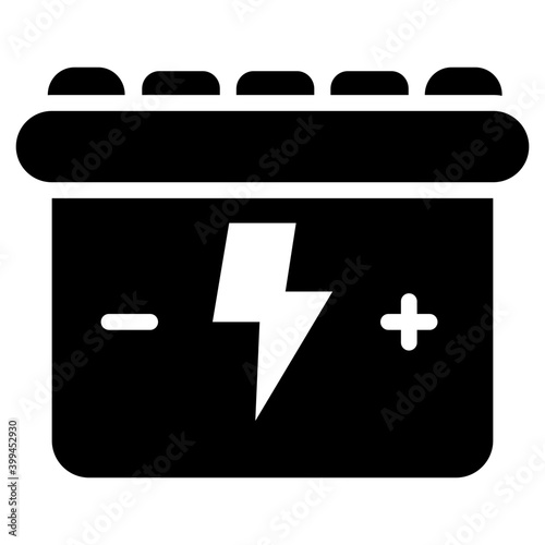 Icon of rechargeable car battery 