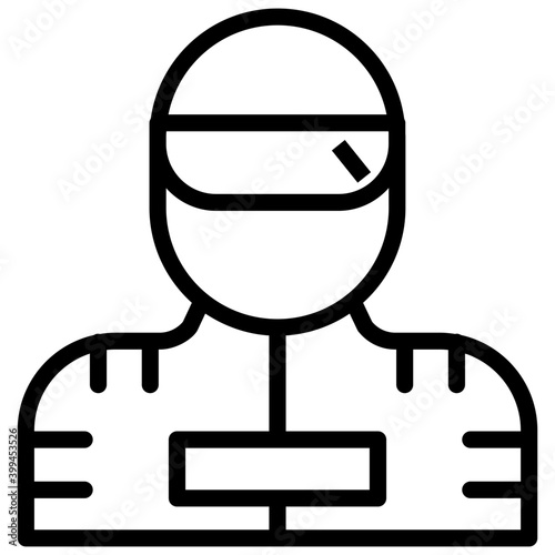 Race driver icon line design 