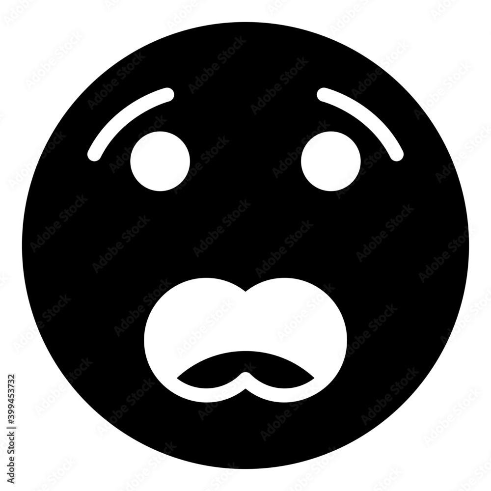 Fototapeta premium Astonished smiley icon design filled vector 