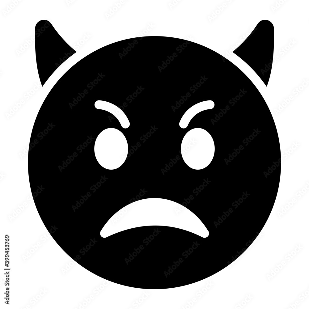 Devil emoji glyph design icon 