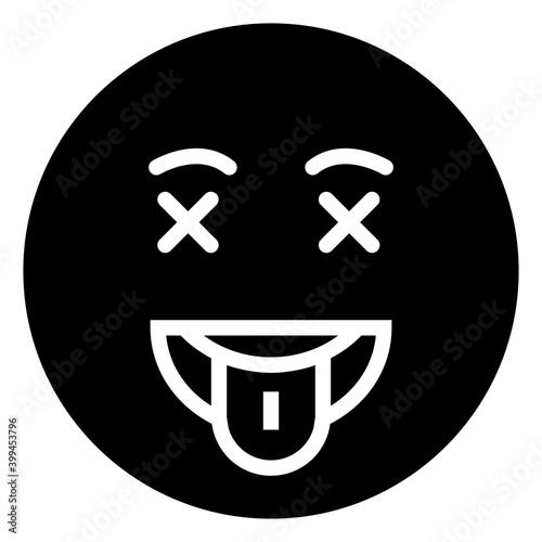 Dizzy face emoji filled vector 