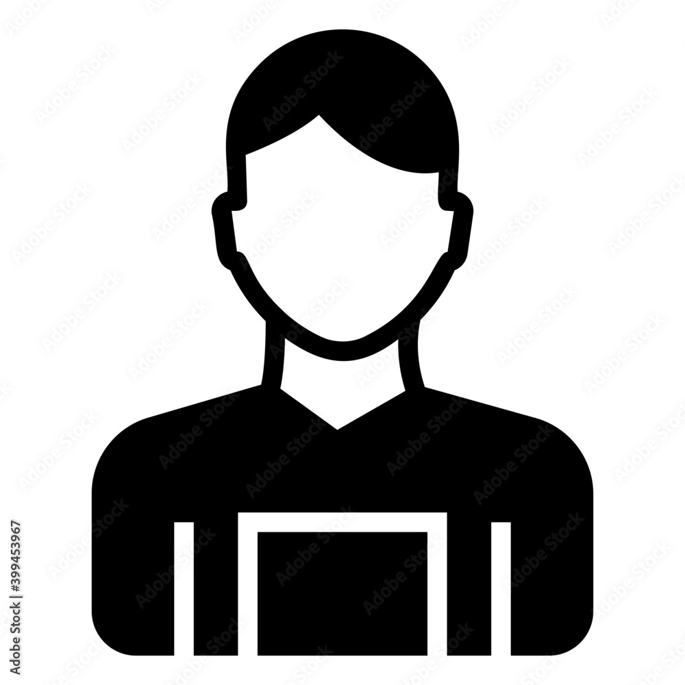 Young boy filled vector icon 