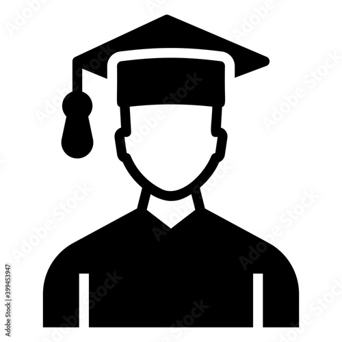 Male graduate icon design in solid vector 