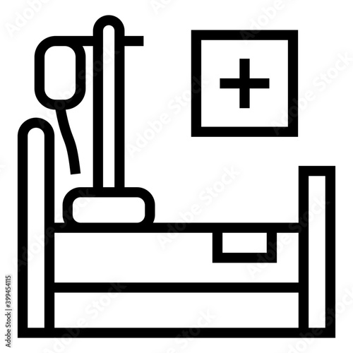 Hospital bed icon isolated on white background 